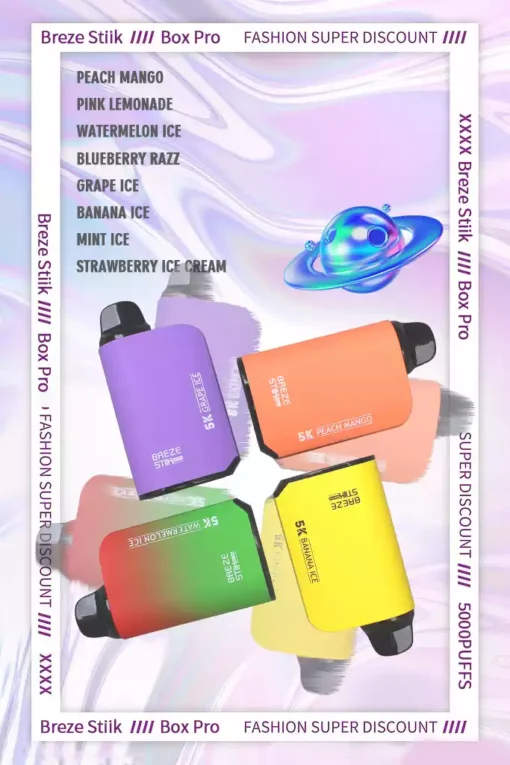 Breze Stiik Box Pro 5000 Puffs Venta al por mayor directa de fábrica con bajo contenido de nicotina con una variedad de sabores y una experiencia de vapeo mejorada (10)