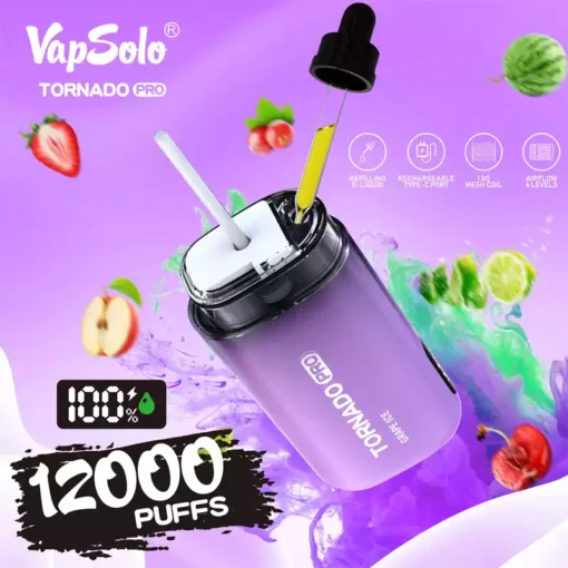 Factory Source Vapsolo Tornado Pro Puffs cu un nivel scăzut de nicotină cu ridicata cu o varietate de opțiuni de aromă pentru o experiență de vaping excepțională 15