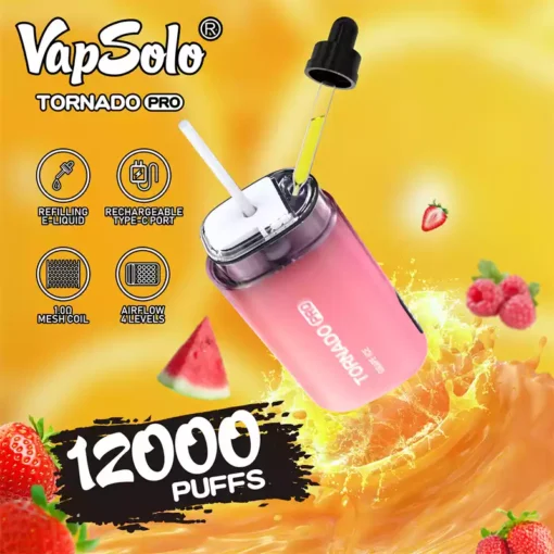 Factory Source Vapsolo Tornado Pro Puffs cu un nivel scăzut de nicotină cu ridicata cu o varietate de opțiuni de aromă pentru o experiență de vaping excepțională 20