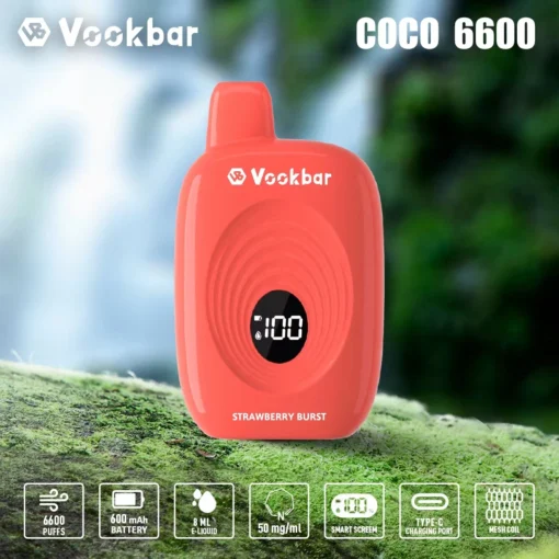 Оптовий продаж Vookbar COCO 6600 Puffs безпосередньо з фабрики з унікальними варіантами смаку для Enha 15