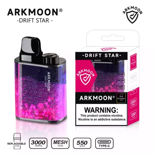 AOKIT Arkmoon Drift Star 3000 Puffs Source Továrenský veľkoobchodný predaj s viacerými možnosťami chutí pre nový zážitok z vapovania (6)