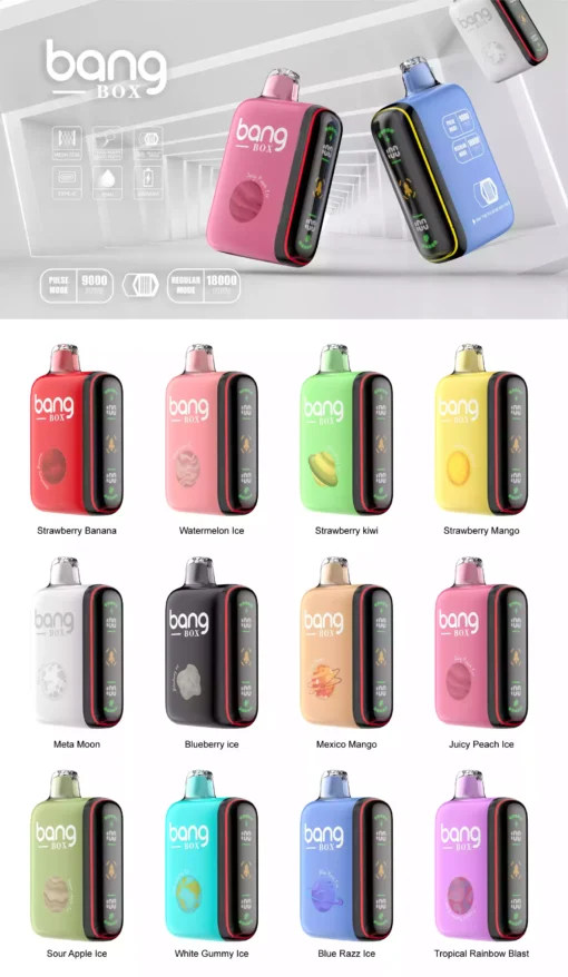High-Quality Bang BOX 9000-18000 Puffs Disposable Vape with Type-C Charging and Battery Indicator