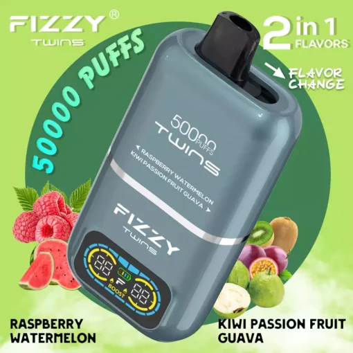 High Quality Fizzy 50k Twins Disposable Vape Pen with 12 Flavors and Mesh Coil Technology