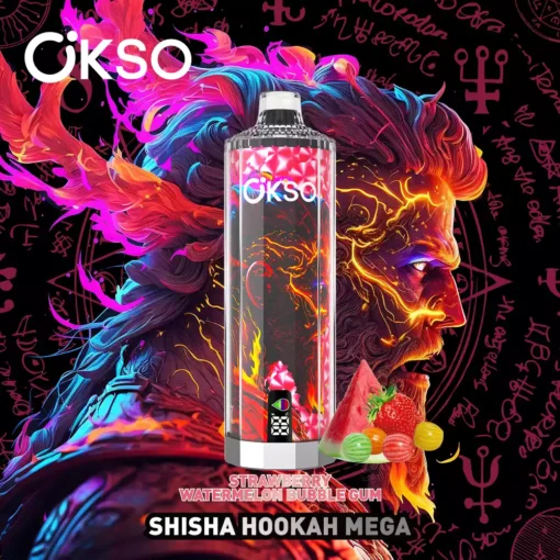 High-Quality OKSO Shisha Hookah Mega 50K Puffs 40ml E-Liquid with Triple Mesh Coil and Nicotine Options 0%/2%/3%/5% 1100mAh Type-C Rechargeable LED Display