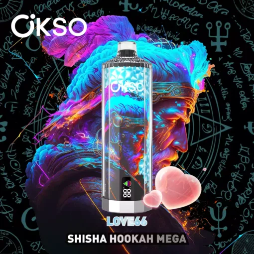 High-Quality OKSO Shisha Hookah Mega 50K Puffs 40ml E-Liquid with Triple Mesh Coil and Nicotine Options 0%/2%/3%/5% 1100mAh Type-C Rechargeable LED Display