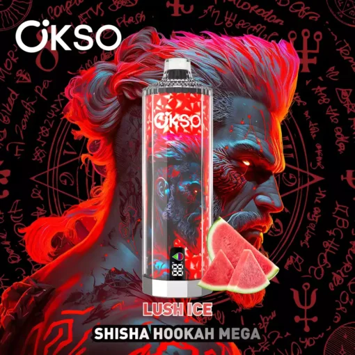 High-Quality OKSO Shisha Hookah Mega 50K Puffs 40ml E-Liquid with Triple Mesh Coil and Nicotine Options 0%/2%/3%/5% 1100mAh Type-C Rechargeable LED Display