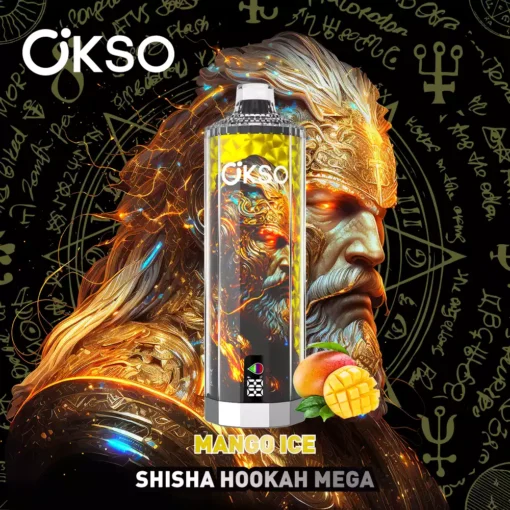 High-Quality OKSO Shisha Hookah Mega 50K Puffs 40ml E-Liquid with Triple Mesh Coil and Nicotine Options 0%/2%/3%/5% 1100mAh Type-C Rechargeable LED Display