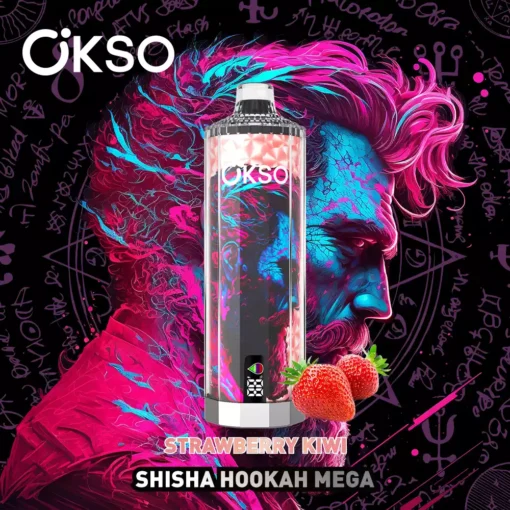 High-Quality OKSO Shisha Hookah Mega 50K Puffs 40ml E-Liquid with Triple Mesh Coil and Nicotine Options 0%/2%/3%/5% 1100mAh Type-C Rechargeable LED Display