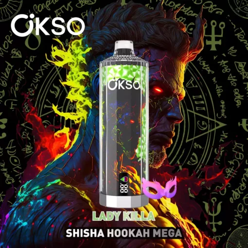 High-Quality OKSO Shisha Hookah Mega 50K Puffs 40ml E-Liquid with Triple Mesh Coil and Nicotine Options 0%/2%/3%/5% 1100mAh Type-C Rechargeable LED Display