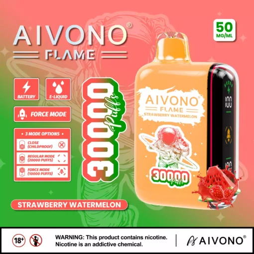 Top-Rated Aivono Aim Flame 30000 Puffs Rechargeable Disposable Vape Featuring a Smooth Nicotine Salt Taste