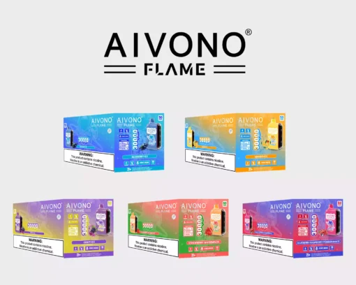 Top-Rated Aivono Aim Flame 30000 Puffs Rechargeable Disposable Vape Featuring a Smooth Nicotine Salt Taste