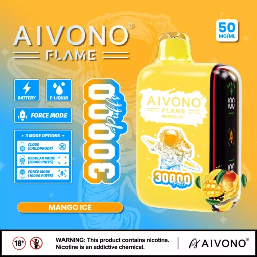 Top-Rated Aivono Aim Flame 30000 Puffs Rechargeable Disposable Vape Featuring a Smooth Nicotine Salt Taste