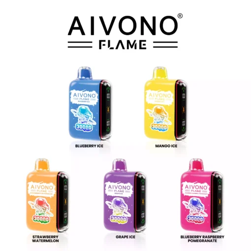 Top-Rated Aivono Aim Flame 30000 Puffs Rechargeable Disposable Vape Featuring a Smooth Nicotine Salt Taste