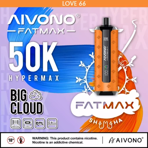 Top-Tier Aivono Aim Fatmax 50000 Puffs Rechargeable Disposable Vape with Fast Type C Charging