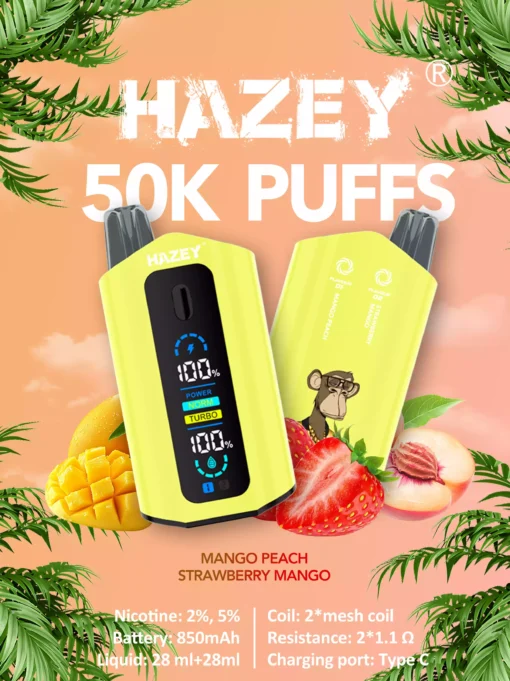 Best Quality Rechargeable E-Cigarettes Hazey D200 35K 50K Puffs with Dual Flavor Wholesale