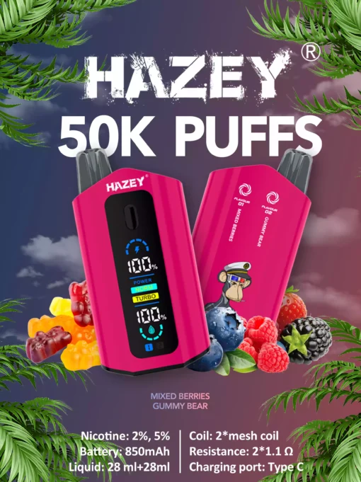 Best Quality Rechargeable E-Cigarettes Hazey D200 35K 50K Puffs with Dual Flavor Wholesale