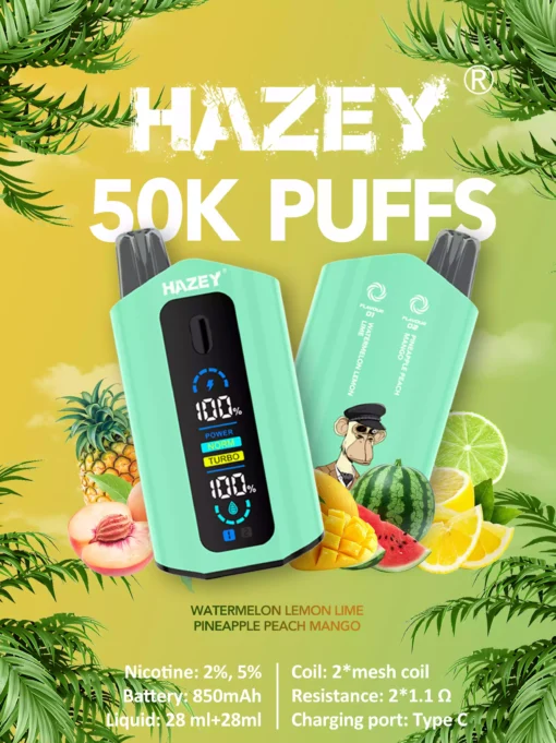 Best Quality Rechargeable E-Cigarettes Hazey D200 35K 50K Puffs with Dual Flavor Wholesale