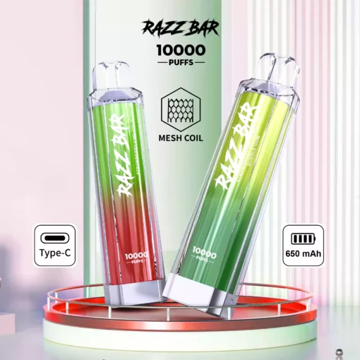 Best Value Razzbar Crystal 10000 Puffs Salt Nicotine Available In 2 Percent And 0 Percent