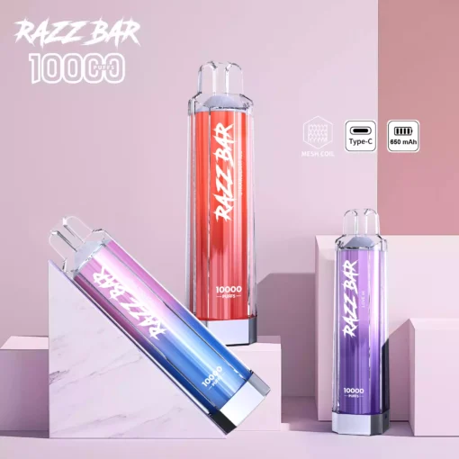 Best Value Razzbar Crystal 10000 Puffs Salt Nicotine Available In 2 Percent And 0 Percent