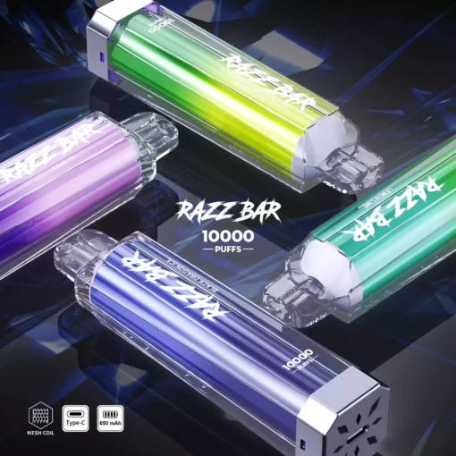Best Value Razzbar Crystal 10000 Puffs Salt Nicotine Available In 2 Percent And 0 Percent