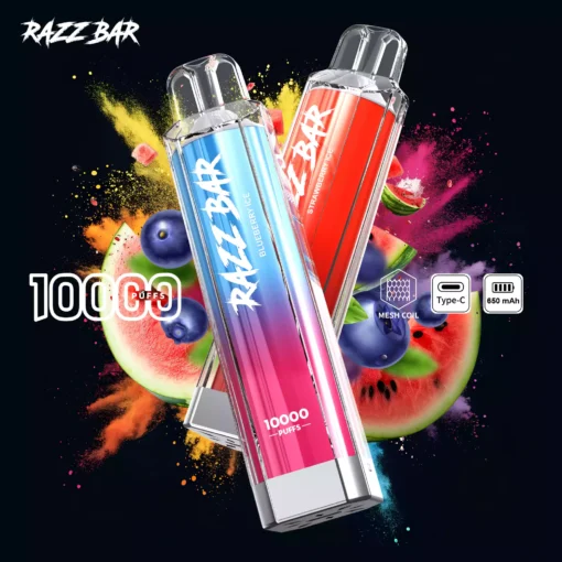 Best Value Razzbar Crystal 10000 Puffs Salt Nicotine Available In 2 Percent And 0 Percent