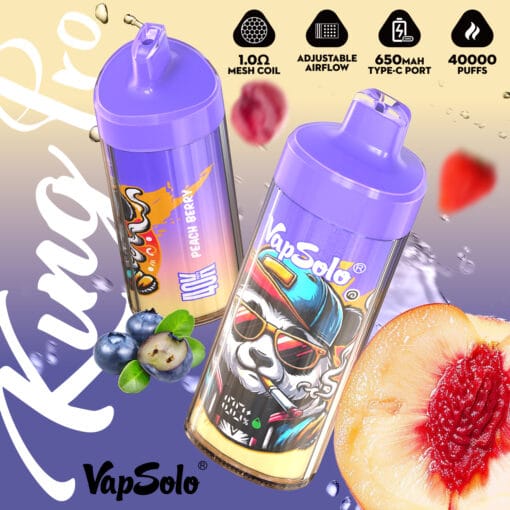 High Output Vapsolo KING PRO 40K Disposable with Mesh Coil and Compact Power Solution