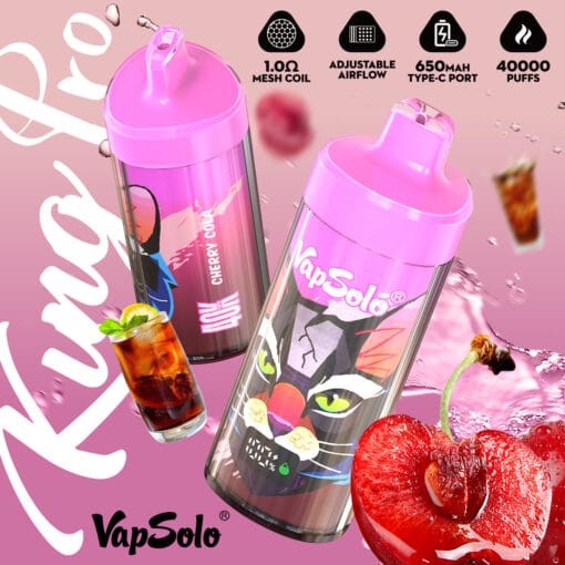 High Output Vapsolo KING PRO 40K Disposable with Mesh Coil and Compact Power Solution
