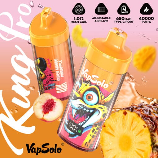 High Output Vapsolo KING PRO 40K Disposable with Mesh Coil and Compact Power Solution