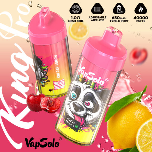 High Output Vapsolo KING PRO 40K Disposable with Mesh Coil and Compact Power Solution