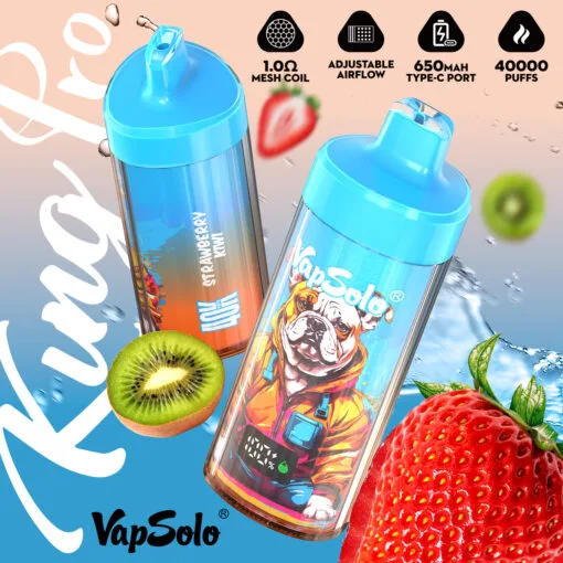 High Output Vapsolo KING PRO 40K Disposable with Mesh Coil and Compact Power Solution