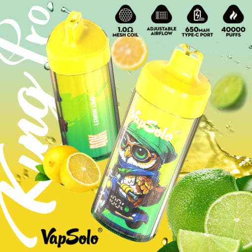 High Output Vapsolo KING PRO 40K Disposable with Mesh Coil and Compact Power Solution