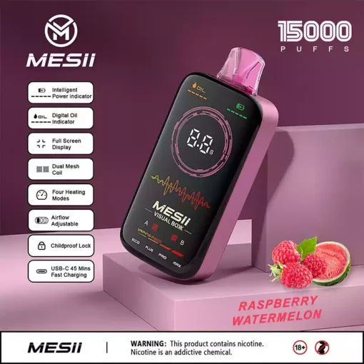 Powerful and Efficient Mesii Visual Boxx 16000 Puffs Disposable Vape with Type C Charging