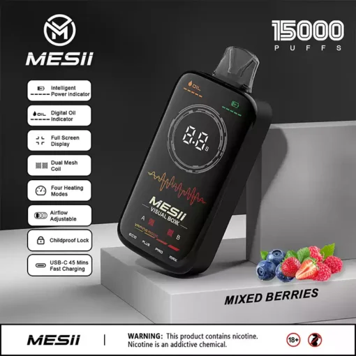 Powerful and Efficient Mesii Visual Boxx 16000 Puffs Disposable Vape with Type C Charging