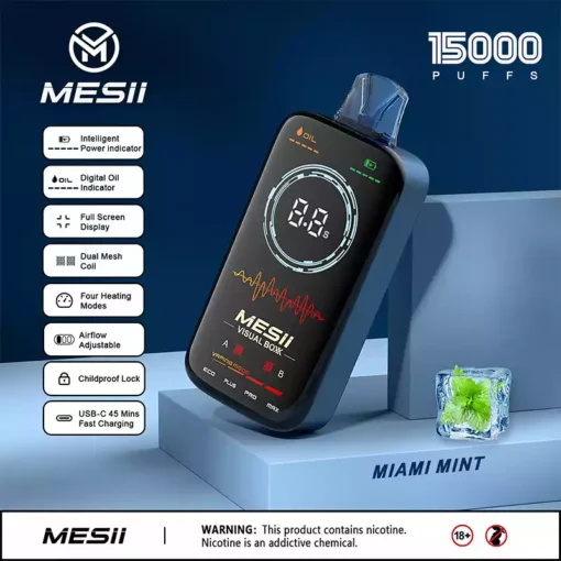 Powerful and Efficient Mesii Visual Boxx 16000 Puffs Disposable Vape with Type C Charging