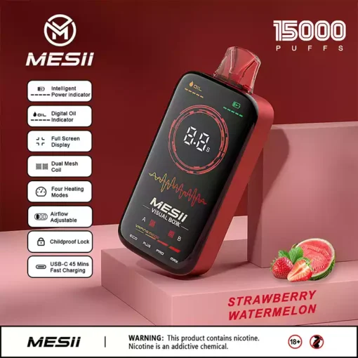 Powerful and Efficient Mesii Visual Boxx 16000 Puffs Disposable Vape with Type C Charging