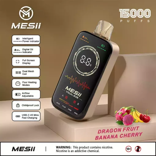 Powerful and Efficient Mesii Visual Boxx 16000 Puffs Disposable Vape with Type C Charging