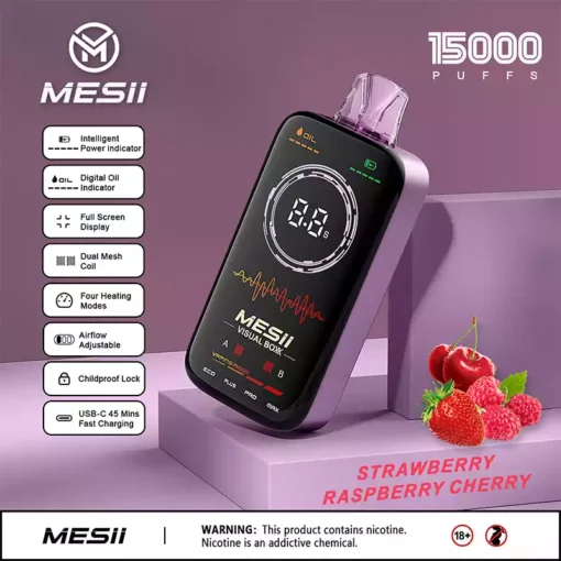 Powerful and Efficient Mesii Visual Boxx 16000 Puffs Disposable Vape with Type C Charging
