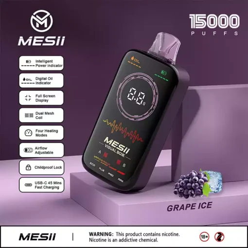 Powerful and Efficient Mesii Visual Boxx 16000 Puffs Disposable Vape with Type C Charging