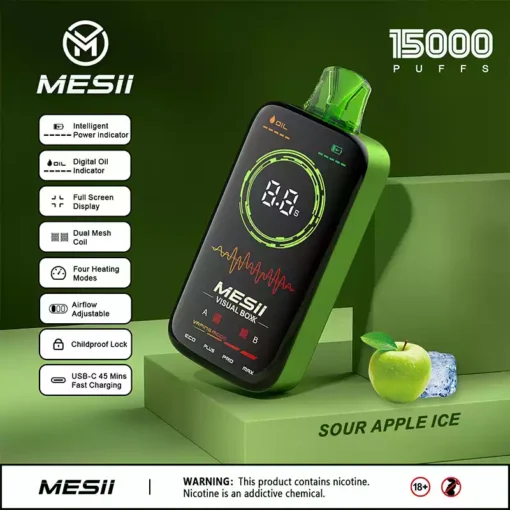 Powerful and Efficient Mesii Visual Boxx 16000 Puffs Disposable Vape with Type C Charging