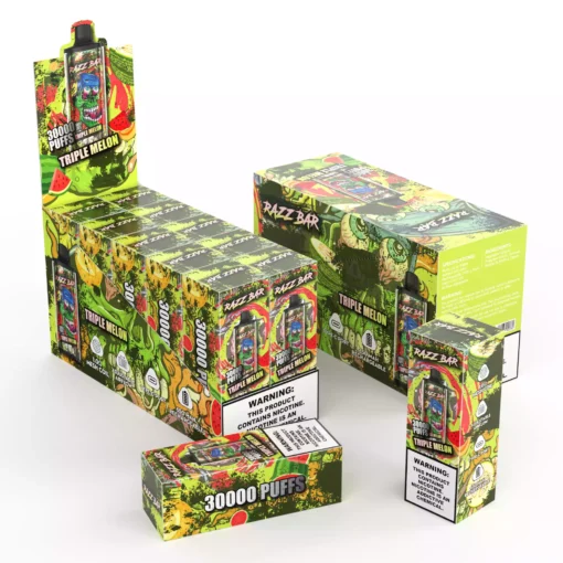 Quality Assured Razzbar 30000 Puffs Salt Nicotine Vape With Nicotine Options At 2 and 5 Percent
