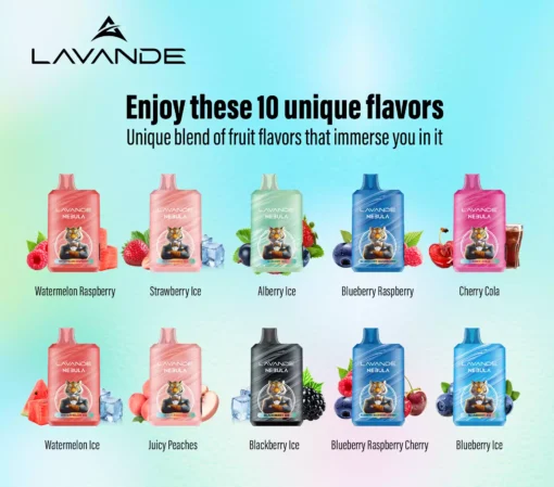 Top Quality Rechargeable Disposable Vape Lavande NEBULA 15000 Puffs with LED Screen