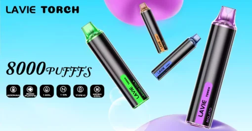 High End Disposable Vape LAVIE Torch 6000 Puffs with 2 Percent and 5 Percent Nicotine