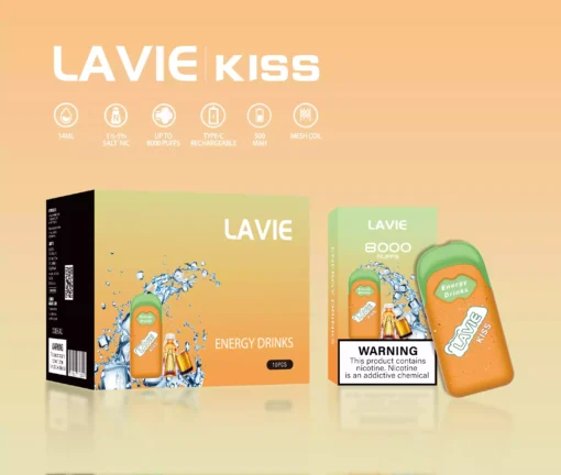 High Quality LAVIE KISS 8000 Puffs Disposable Vape Pen with Type C Charging and Salt Nicotine
