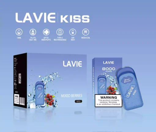 High Quality LAVIE KISS 8000 Puffs Disposable Vape Pen with Type C Charging and Salt Nicotine 9 scaled