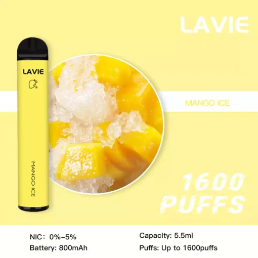 Premium Disposable Vape Lavie Bar 1600 Puffs with 5.3ml E Liquid and Long Lasting 800mAh Battery