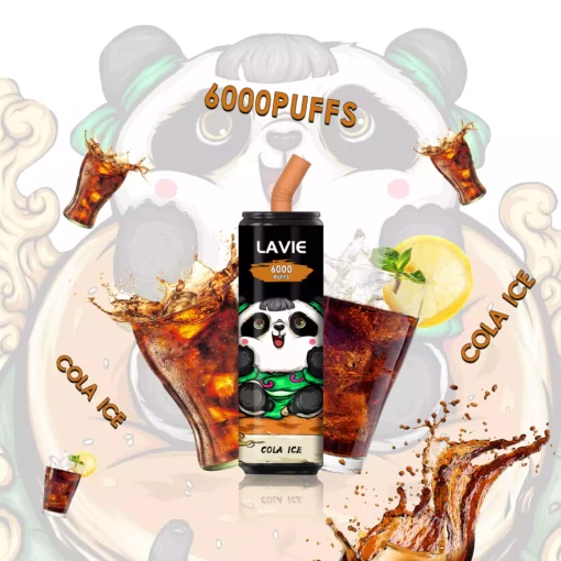 Premium Factory Direct Lavie Cola 6000 Puffs Disposable Vape Available in 2 Percent and 5 Percent Nicotine