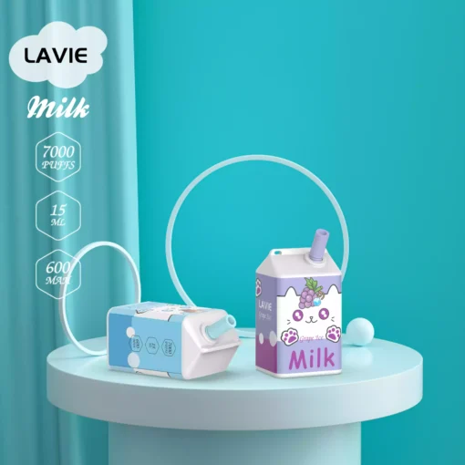Quality Assured Lavie Milk 7000 Puffs Vape Pen Disposable Design with 2 Percent 5 Percent Salt Nic and USB C Port