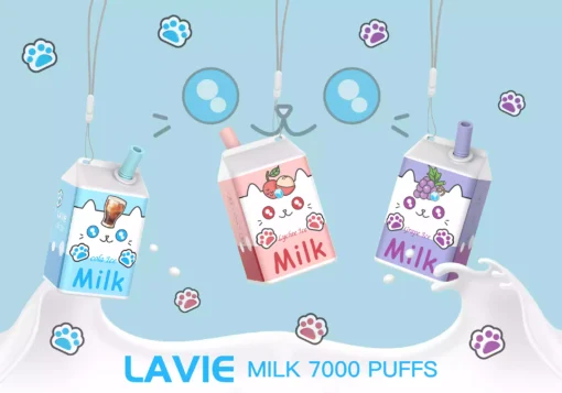 Quality Assured Lavie Milk 7000 Puffs Vape Pen Disposable Design with 2 Percent 5 Percent Salt Nic and USB C Port