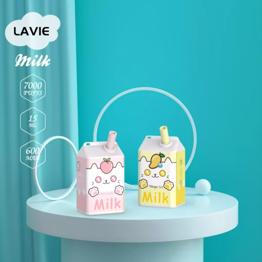 Quality Assured Lavie Milk 7000 Puffs Vape Pen Disposable Design with 2 Percent 5 Percent Salt Nic and USB C Port