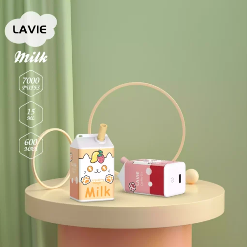 Quality Assured Lavie Milk 7000 Puffs Vape Pen Disposable Design with 2 Percent 5 Percent Salt Nic and USB C Port
